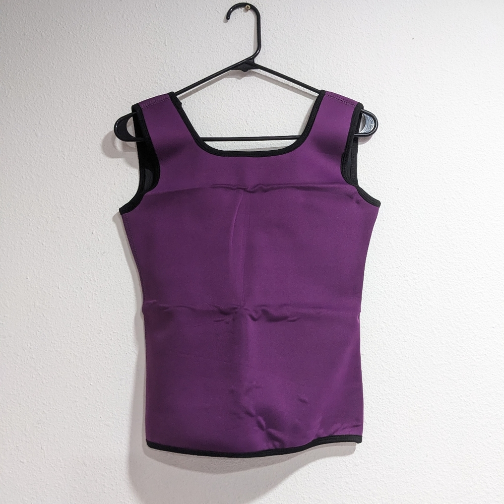 Neoprene Purple Black Tank Top Shaper Waist Trainer Suit Sweat Vest, Womens 3XL